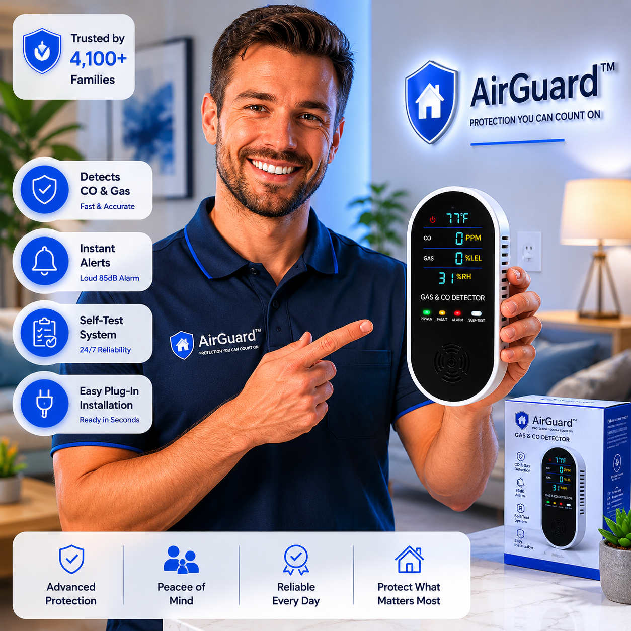 AirGuard™ Smart Gas & CO Detector