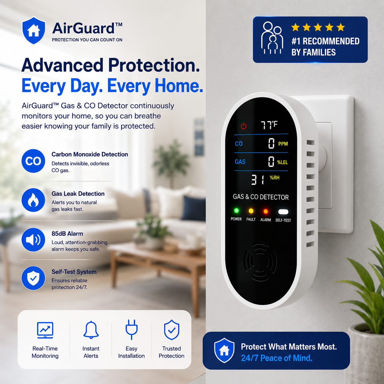 AirGuard™ Smart Gas & CO Detector